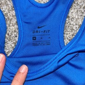Blue Nike sports bra